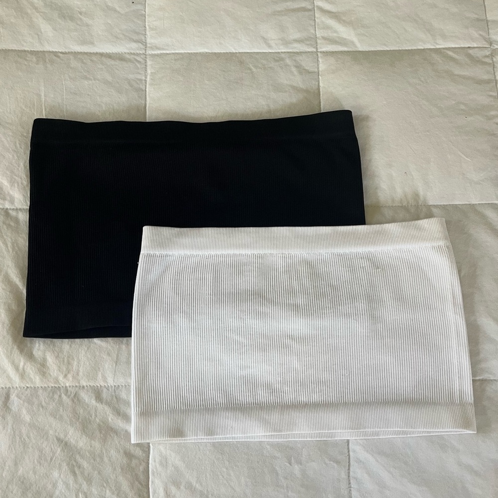 Black & White Pack of 2 Tube tops